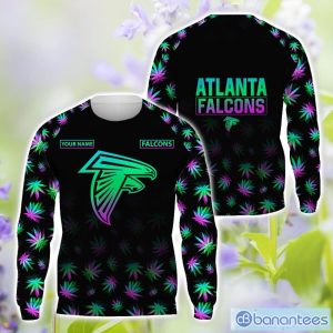 Atlanta Falcons Personalized Name Weed pattern All Over Printed 3D TShirt Hoodie Sweatshirt Product Photo 2