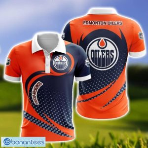 Edmonton Oilers 3D Printing Logo Team Polo Shirt For Sport Fans Product Photo 1