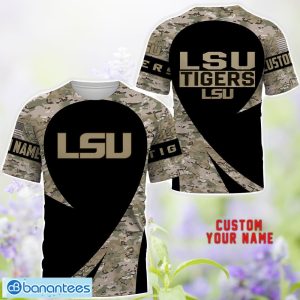 LSU Tigers 3D Hoodie T-Shirt Sweatshirt Camo Pattern Veteran Custom Name Gift For Father's day Product Photo 2