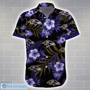 Baltimore RavensTeam Logo Tropical 3D Hawaiian Shirt Big Fans Gift Product Photo 2