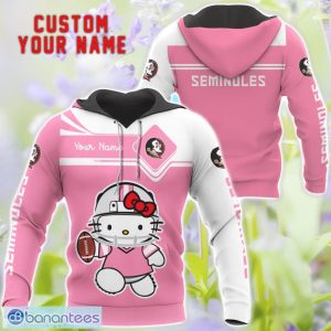 Cute Gift For NCAA Florida State Seminoles Hello Kitty 3D T-Shirt Sweatshirt Hoodie Custom Name Product Photo 1