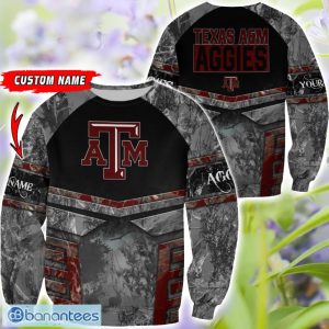 Texas A&M Aggies Grey Black Hunting 3D T-Shirt Hoodie Sweatshirt Zip Hoodie Custom Name Product Photo 2