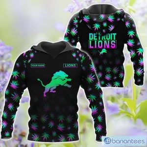 Detroit Lions Personalized Name Weed pattern All Over Printed 3D TShirt Hoodie Sweatshirt Product Photo 1