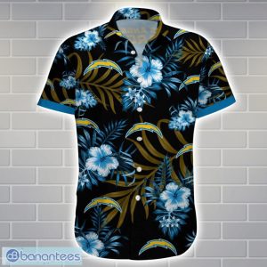 Los Angeles ChargersTeam Logo Tropical 3D Hawaiian Shirt Big Fans Gift Product Photo 2