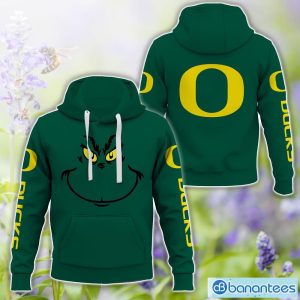 Oregon Ducks Grinch Face All Over Printed 3D TShirt Sweatshirt Hoodie Unisex For Men And Women Product Photo 1