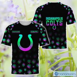 Indianapolis Colts Personalized Name Weed pattern All Over Printed 3D TShirt Hoodie Sweatshirt Product Photo 3