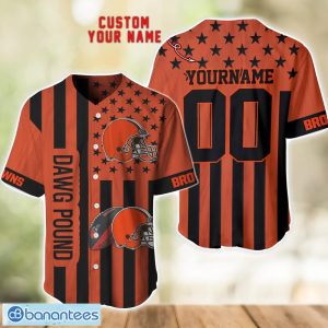Cleveland Browns Custom Name and Number Baseball Jersey Shirt Product Photo 1