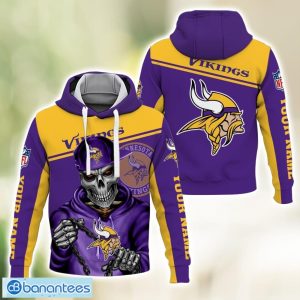 Minnesota Vikings Custom Name All over Printed 3D Hoodie Halloween Gift For Fans Product Photo 1
