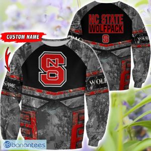 NC State Wolfpack Grey Black Hunting 3D T-Shirt Hoodie Sweatshirt Zip Hoodie Custom Name Product Photo 2