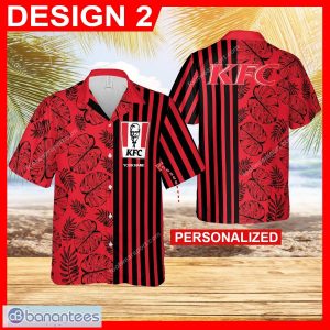Custom Name KFC Brand Aloha Hawaiian Shirt Gold Flower Gift For Fans - KFC 3D Hawaiian Shirt Personalized Style 2