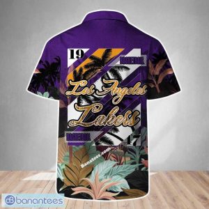 Los Angeles Lakers Team Logo Pattern Tropical Hawaiian Shirt And Short For Men Women Product Photo 3