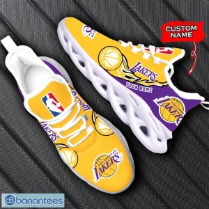 Personalized Name Los Angeles Lakers Fireball Personalized Sneakers Max Soul Shoes Product Photo 3