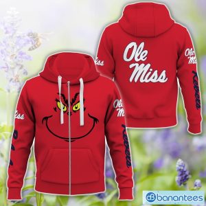 Ole Miss Rebels Grinch Face All Over Printed 3D TShirt Sweatshirt Hoodie Unisex For Men And Women Product Photo 4