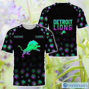 Detroit Lions Personalized Name Weed pattern All Over Printed 3D TShirt Hoodie Sweatshirt Product Photo 3