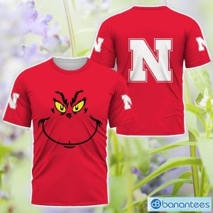 Nebraska Cornhuskers Grinch Face All Over Printed 3D TShirt Sweatshirt Hoodie Unisex For Men And Women Product Photo 3