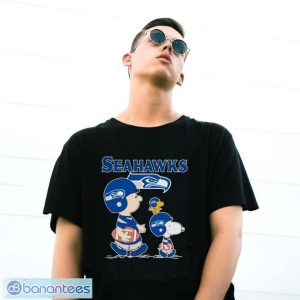 Original seattle Seahawks Let’s Play Football Together Snoopy Charlie Brown And Woodstock Shirt - G500 Gildan T-Shirt