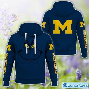 Michigan Wolverines Grinch Face All Over Printed 3D TShirt Sweatshirt Hoodie Unisex For Men And Women Product Photo 1