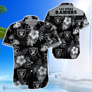 Las Vegas RaidersTeam Logo Tropical 3D Hawaiian Shirt Big Fans Gift Product Photo 1