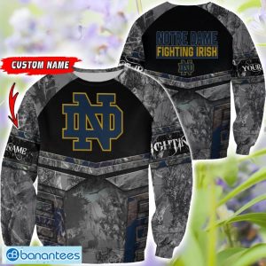 Notre Dame Fighting Irish Grey Black Hunting 3D T-Shirt Hoodie Sweatshirt Zip Hoodie Custom Name Product Photo 2