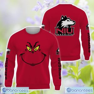Northern Illinois Huskies Grinch Face All Over Printed 3D TShirt Sweatshirt Hoodie Unisex For Men And Women Product Photo 2