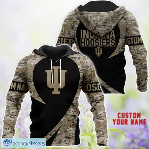 Indiana Hoosiers 3D Hoodie T-Shirt Sweatshirt Camo Pattern Veteran Custom Name Gift For Father's day Product Photo 1
