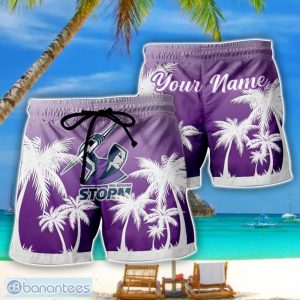 Melbourne Storm NRL Beach Shorts Custom Name Product Photo 1