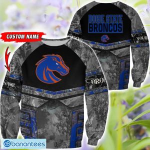 Boise State Broncos Grey Black Hunting 3D T-Shirt Hoodie Sweatshirt Zip Hoodie Custom Name Product Photo 2