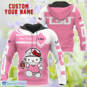 Cute Gift For NCAA LSU Tigers Hello Kitty 3D T-Shirt Sweatshirt Hoodie Custom Name Product Photo 1