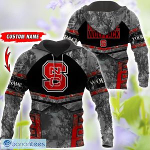 NC State Wolfpack Grey Black Hunting 3D T-Shirt Hoodie Sweatshirt Zip Hoodie Custom Name Product Photo 1