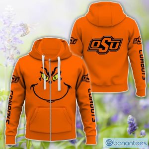 Oklahoma State Cowboys Grinch Face All Over Printed 3D TShirt Sweatshirt Hoodie Unisex For Men And Women Product Photo 4