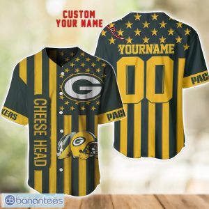 Green Bay Packers Custom Name and Number Baseball Jersey Shirt Product Photo 1