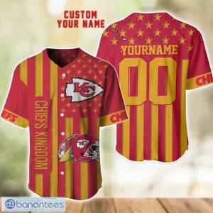 Kansas City Chiefs Custom Name and Number Baseball Jersey Shirt Product Photo 1