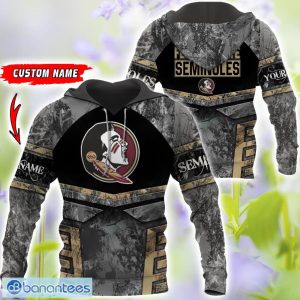 Florida State Seminoles Grey Black Hunting 3D T-Shirt Hoodie Sweatshirt Zip Hoodie Custom Name Product Photo 1