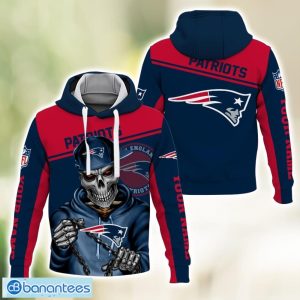 New England Patriots Custom Name All over Printed 3D Hoodie Halloween Gift For Fans Product Photo 1