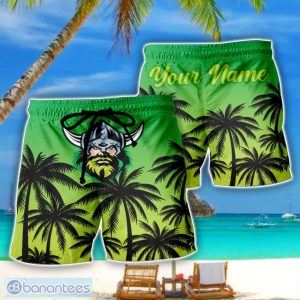 Canberra Raiders NRL Coconut Pattern Tropical Beach Shorts For Mens Personalized Name Product Photo 1