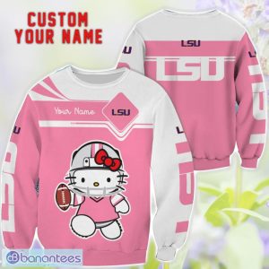 Cute Gift For NCAA LSU Tigers Hello Kitty 3D T-Shirt Sweatshirt Hoodie Custom Name Product Photo 2