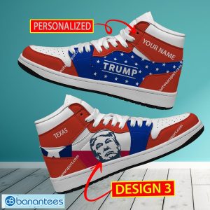 Texas State Flag Donald Trump Vote Air Jordan 1 HiighTop Sneaker Custom Name - Texas State Flag Donald Trump AJ1 Hightop Sneaker Personalized Style 3