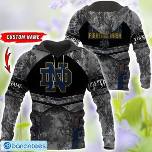 Notre Dame Fighting Irish Grey Black Hunting 3D T-Shirt Hoodie Sweatshirt Zip Hoodie Custom Name Product Photo 1