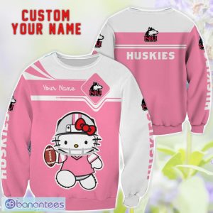 Cute Gift For NCAA Northern Illinois Huskies Hello Kitty 3D T-Shirt Sweatshirt Hoodie Custom Name Product Photo 2