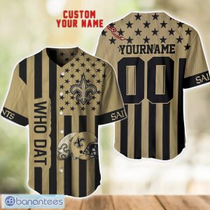 New Orleans Saints Custom Name and Number Baseball Jersey Shirt Product Photo 1