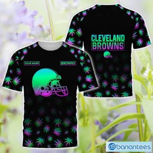 Cleveland Browns Personalized Name Weed pattern All Over Printed 3D TShirt Hoodie Sweatshirt Product Photo 3