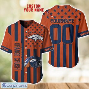Denver Broncos Custom Name and Number Baseball Jersey Shirt Product Photo 1