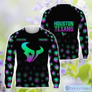 Houston Texans Personalized Name Weed pattern All Over Printed 3D TShirt Hoodie Sweatshirt Product Photo 2