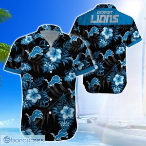 Detroit LionsTeam Logo Tropical 3D Hawaiian Shirt Big Fans Gift Product Photo 1