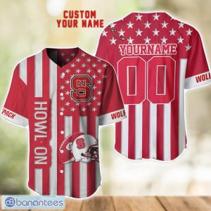 NC State Wolfpack Custom Name and Number NCAA Baseball Jersey Shirt Product Photo 1