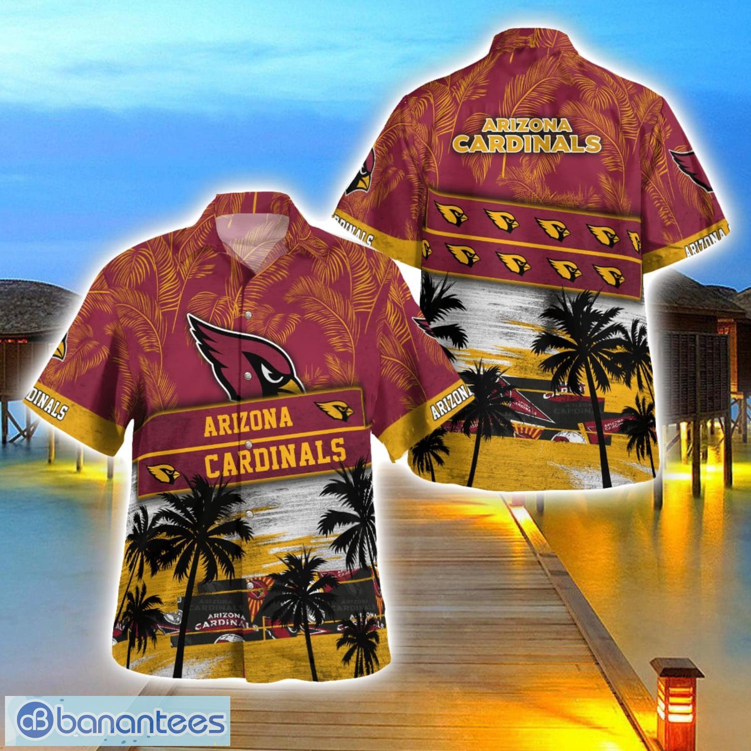 arizona cardinals logo team tropical coconut hawaii shirt for men and women image Arizona Cardinals Logo Team Tropical Coconut Hawaii Shirt For Men And Women Product Photo 1