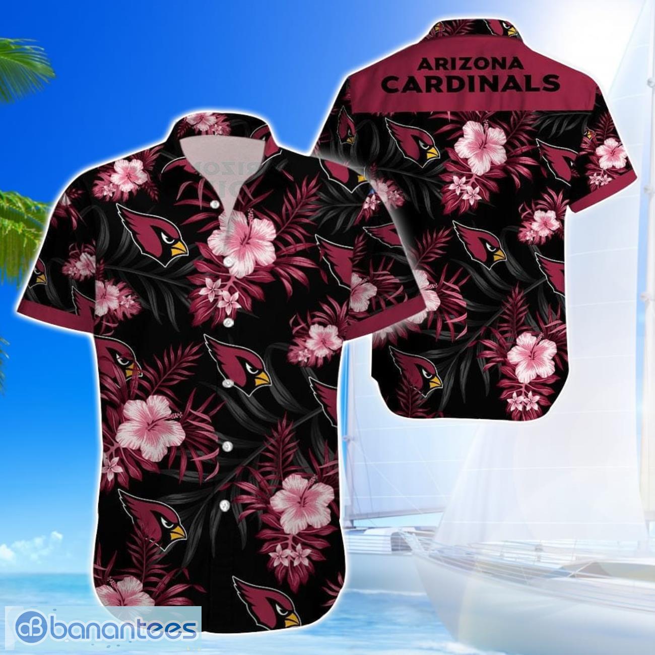 arizona cardinalsteam logo tropical 3d hawaiian shirt big fans gift image Arizona CardinalsTeam Logo Tropical 3D Hawaiian Shirt Big Fans Gift Product Photo 1