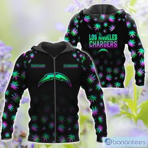 Los Angeles Chargers Personalized Name Weed pattern All Over Printed 3D TShirt Hoodie Sweatshirt Product Photo 4