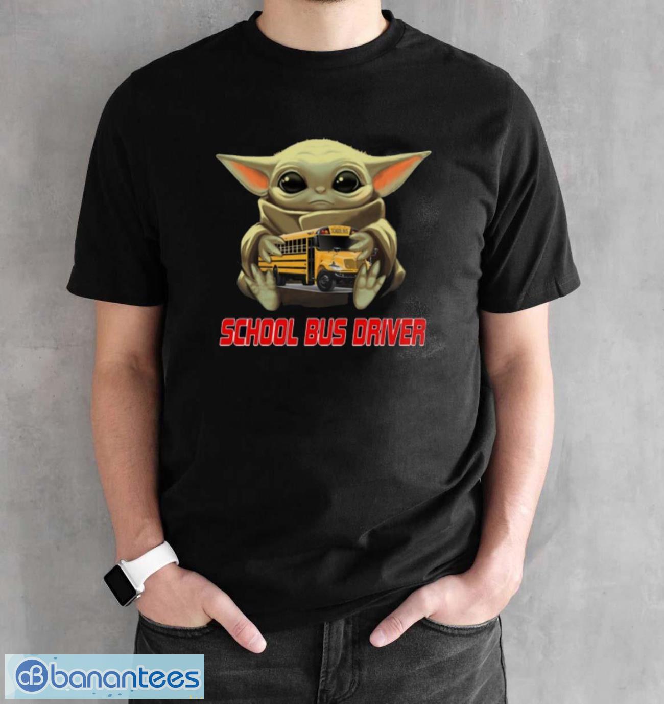 awesome star wars baby yoda hug school bus driver shirt 1 image Awesome Star Wars Baby Yoda Hug School Bus Driver shirt - Black Unisex T-Shirt