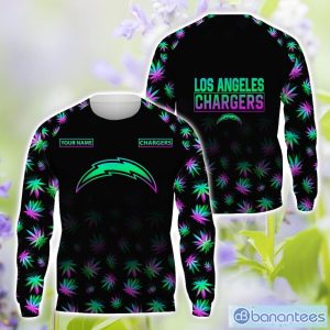 Los Angeles Chargers Personalized Name Weed pattern All Over Printed 3D TShirt Hoodie Sweatshirt Product Photo 2